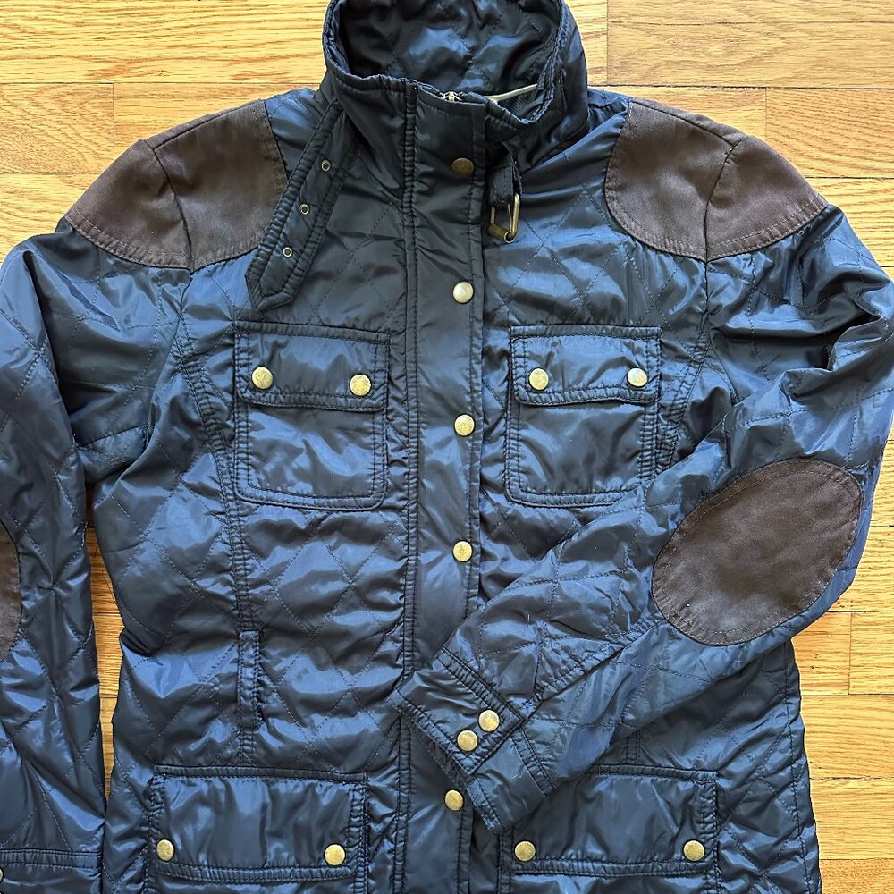Banana Republic Women's Quilted Military Field Jacket - EUC, Navy, Small